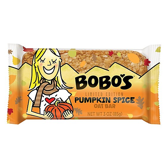 Bobos Oat Bars Pumpkin Pie Seasonal - Each
