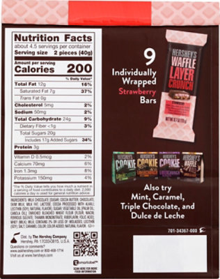 HERSHEYS Waffle Layer Crunch Strawberry Pouch 9 Count - 6.3 Oz - Image 3