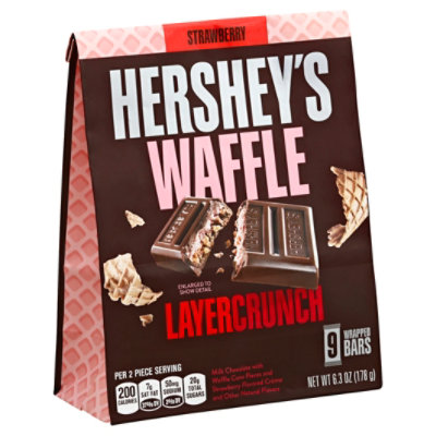 HERSHEYS Waffle Layer Crunch Strawberry Pouch 9 Count - 6.3 Oz