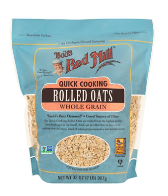 Bobs Red Mill Rolled Oats Quick Cooking Whole Grain - 32 Oz - Image 1