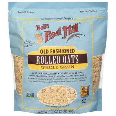 Bobs Red Mill Rolled Oats Old Fashioned Whole Grain - 32 Oz