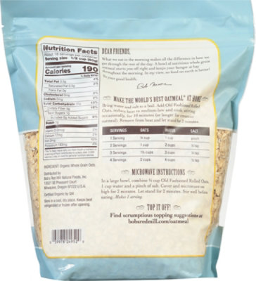 Bob's Red Mill Organic Old Fashioned Rolled Oats - 32 Oz - Image 5