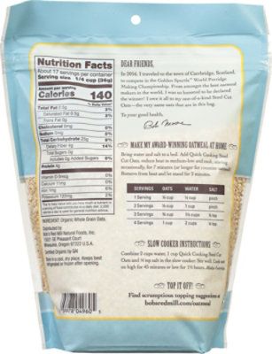 Bobs Red Mill Steel Cut Oats Organic Quick Cooking - 22 Oz - Image 5