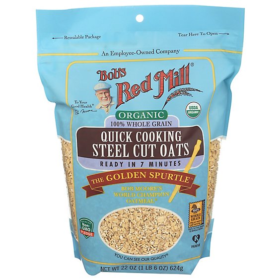 Bobs Red Mill Steel Cut Oats Organic Quick Cooking - 22 Oz