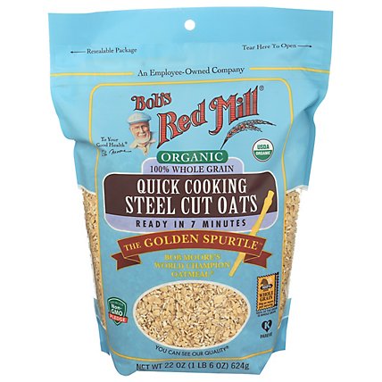 Bobs Red Mill Steel Cut Oats Organic Quick Cooking - 22 Oz - Image 1