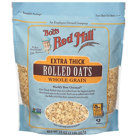 Bobs Red Mill Rolled Oats Extra Thick Whole Grain - 32 Oz