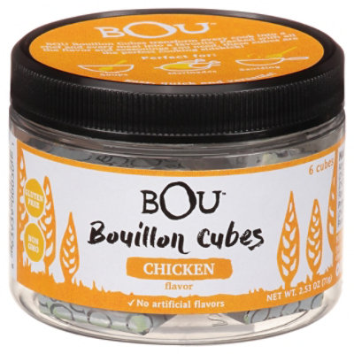 BOU Bouillon Cube Chicken Jar 6 Count - 2.53 Oz