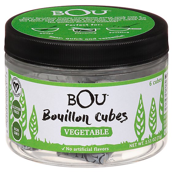 BOU Bouillon Cube Vegetable Jar 6 Count - 2.53 Oz