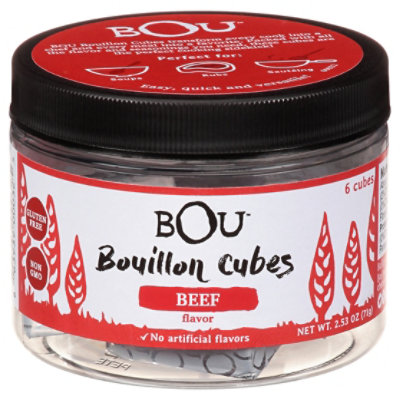 BOU Bouillon Cube Beef Jar 6 Count - 2.53 Oz