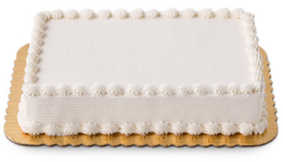 Bakery Cake White Iced Undecorated 1/4 Sheet