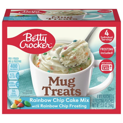 Betty Crocker Cake Mix Mug Treats Rainbow Chip Box 4 Count - 13.9 Oz - Image 1