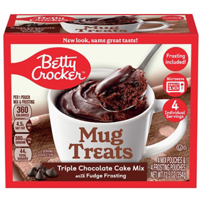 Betty Crocker Cake Mix Mug Treats Triple Chocolate Box 4 Count - 12.5 Oz - Image 1