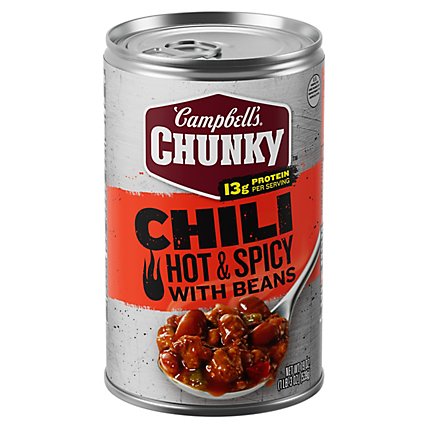 Campbells Chunky Chili Hot & Spicy Beef & Bean Firehouse Can - 19 Oz - Image 2