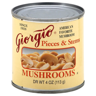 Giorgio Mushrooms Pieces & Stems Can - 4 Oz - Image 1