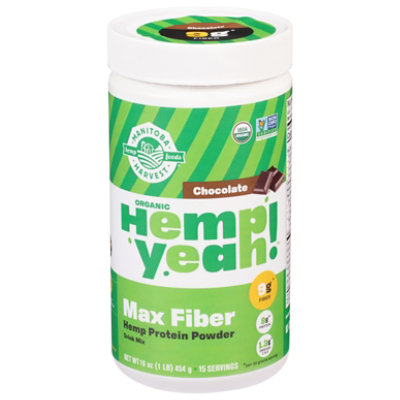 Manitoba Harvest Hemp Pro Fiber Powder Supplement Organic Chocolate Jar - 1 Lb