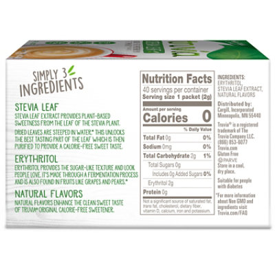 Truvia Calorie Free Sweetener From The Stevia Leaf 40 Packets Box - 2.82 Oz - Image 3