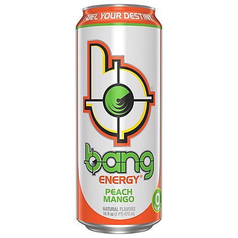 Bang Performance Beverage Brain And Body Fuel Super Creatine Peach Mango Can - 16 Fl. Oz.