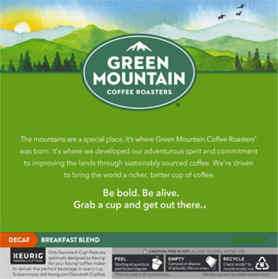 Green Mountain Coffee Roasters Breakfast Blend Decaf Light Roast Coffee K Cup Pods - 32 Count - Image 5