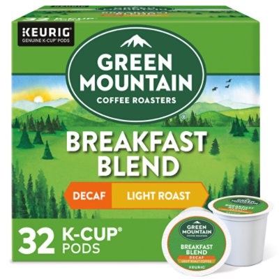 Green Mountain Coffee Roasters Breakfast Blend Decaf Light Roast Coffee K Cup Pods - 32 Count - Image 1