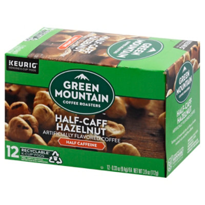 Green Mountain Coffee Roasters K Cup Pods Half Caff Hazelnut 12