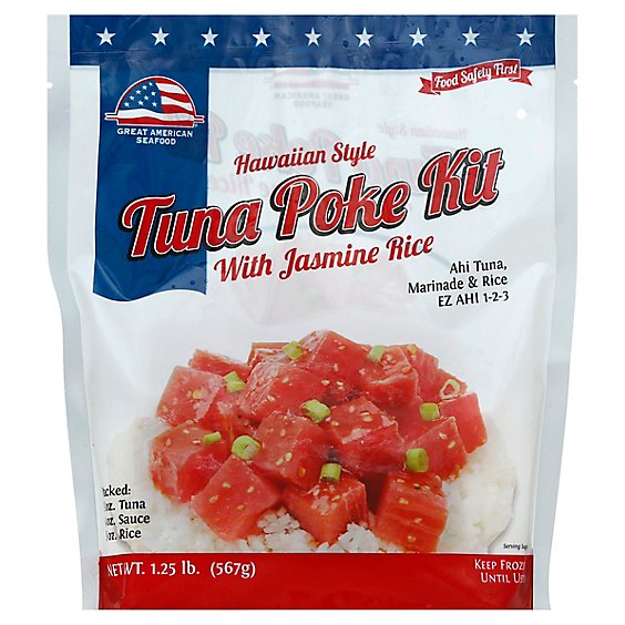 Great American Seafood Tuna Poke Kit With Jasmine Rice Hawaiian Style Pouch - 1.25 Lb