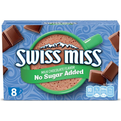 Swiss Miss No Sugar Added Milk Chocolate Flavored Hot Cocoa Mix - 8-.73 Oz - Image 1