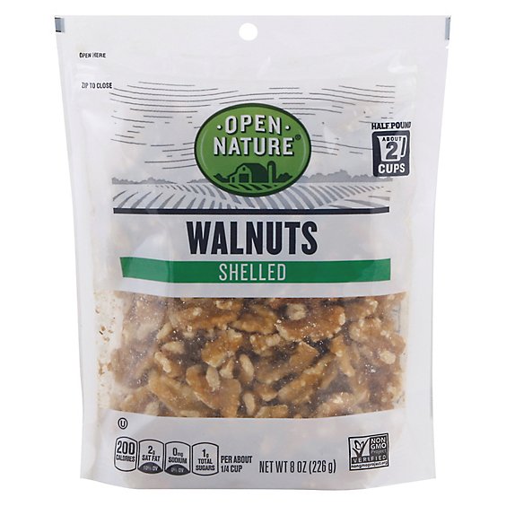 Open Nature Walnuts Shelled - 8 Oz