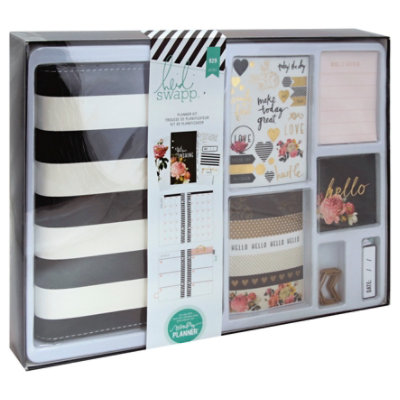 Heidi Swapp Planner Kit Black & White Stripes Box - 929 Count - Image 1