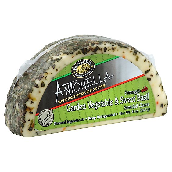 Blasers Antonella Cheese Formaggio With Garden Vegetable & Sweet Basil Semi Soft - 8 Oz