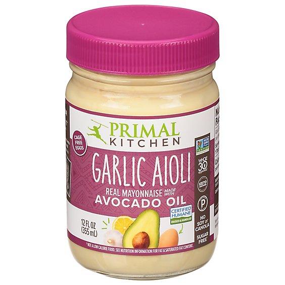 Primal Kitchen Mayonnaise Garlic Aioli Avocado Oil - 12 Oz