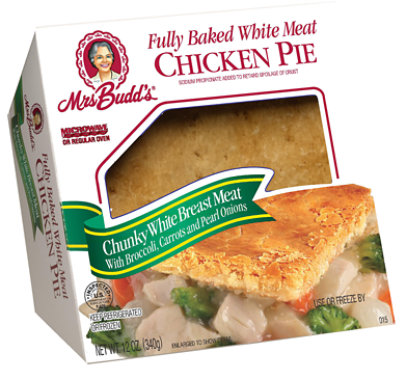 Mrs. Budds Fully Baked White Meat Chicken Pie With Broccoli Carrots And Pearl Onions - 12 Oz. - Image 1