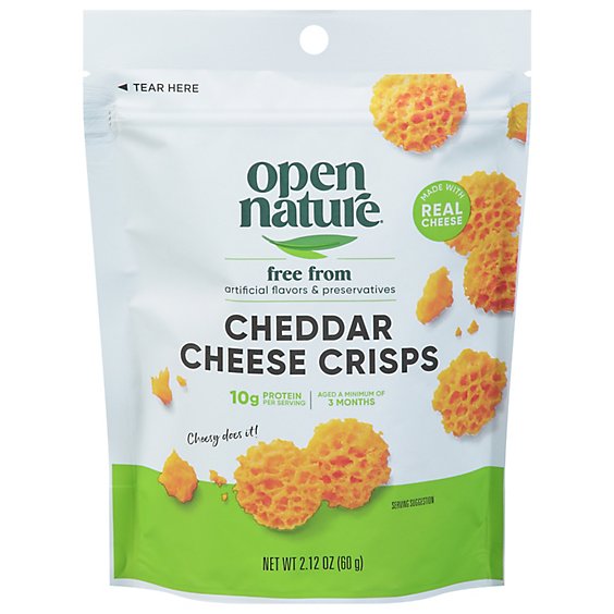 Open Nature Cheese Crisps Cheddar - 2.12 Oz