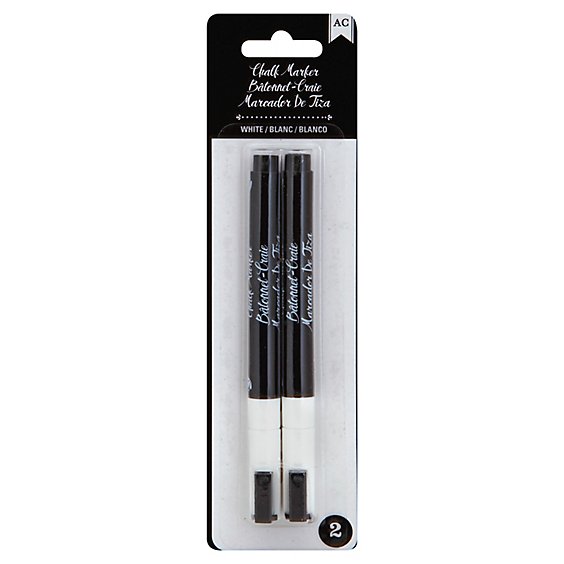 American Crafts Marker Chalk White Blister Pack - 2 Count