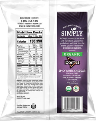 Doritos Simply Spicy White Cheddar Tortilla Chips - 2.625 Oz - Image 6