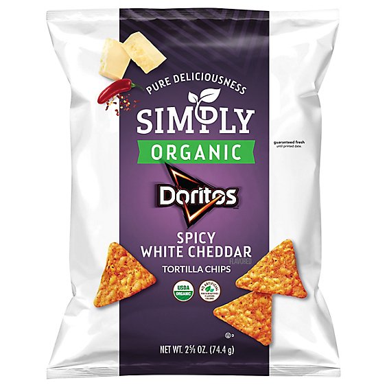 Doritos Simply Spicy White Cheddar Tortilla Chips - 2.625 Oz