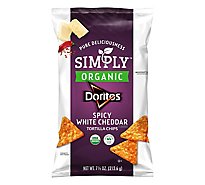 Doritos Simply Spicy White Cheddar Tortilla Chips Plas - 7.5 Oz