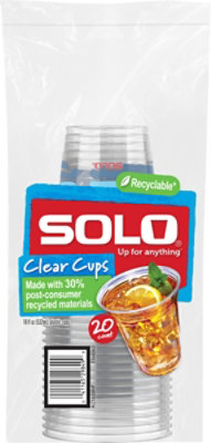 SOLO Up For Anything Plastic Cups Clear 18 Oz Bag - 20 Count - Image 3