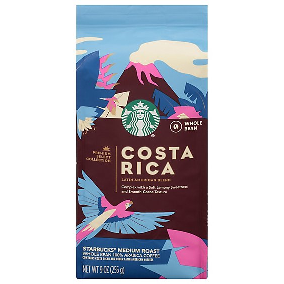 Starbucks Coffee Whole Bean Medium Roast Costa Rica Bag - 9 Oz