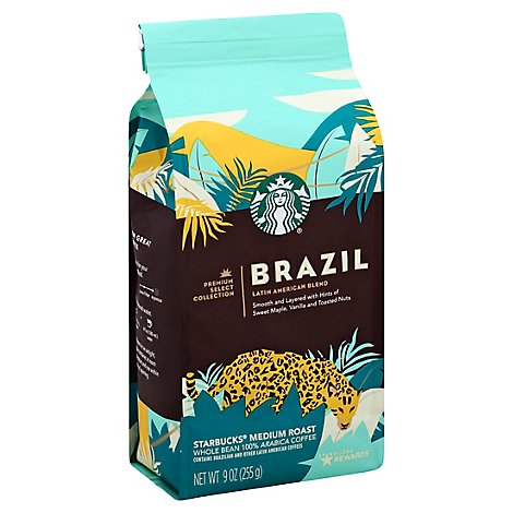 Starbucks Coffee Whole Bean Medium Roast Brazil Bag - 9 Oz