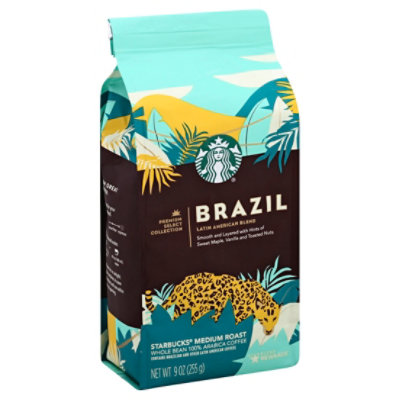 Starbucks Coffee Whole Bean Medium Roast Brazil Bag - 9 Oz