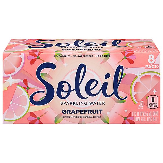 Soleil Sparkling Water Grapefruit - 8-12 Fl. Oz.