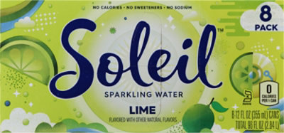 Soleil Sparkling Water Lime - 8-12 Fl. Oz.  - Image 5