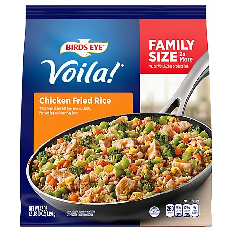 Birds Eye Voila! Frozen Meal Chicken Fried Rice Family Size - 42 Oz