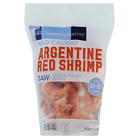 waterfront BISTRO Shrimp Argentine Red Raw Shell & Tail On 21 To 25 Count - 32 Oz