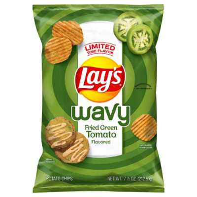 Lays Wavy Potato Chips Fried Green Tomatoes - 7.5 Oz