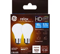GE Light Bulb LED HD Light Soft White Relax Frosted Finish 60 Watts A15 Box - 2 Count