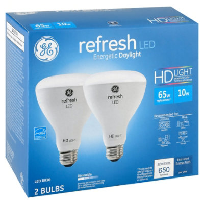 GE Light Bulb LED HD Daylight Refresh 65 Watts BR30 Box - 2 Count