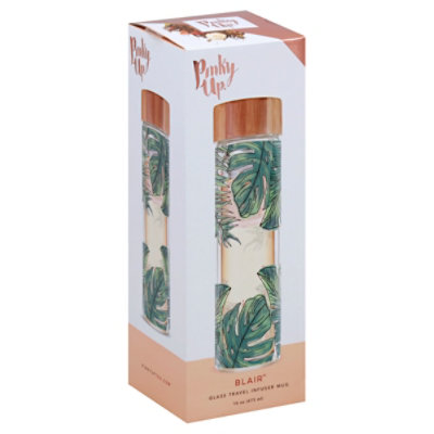 Pinky Up Blair Glass Travel Infuser Mug Leaf - Each - Image 1