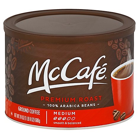 McCafe Coffee Arabica Ground Medium Roast Premium Roast Can - 24 Oz