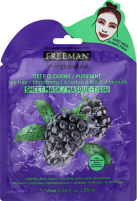 Feeling Beautiful Deep Clearing Tea Tree Blackberry Sheet Mask - .84 Fl. Oz. - Image 2